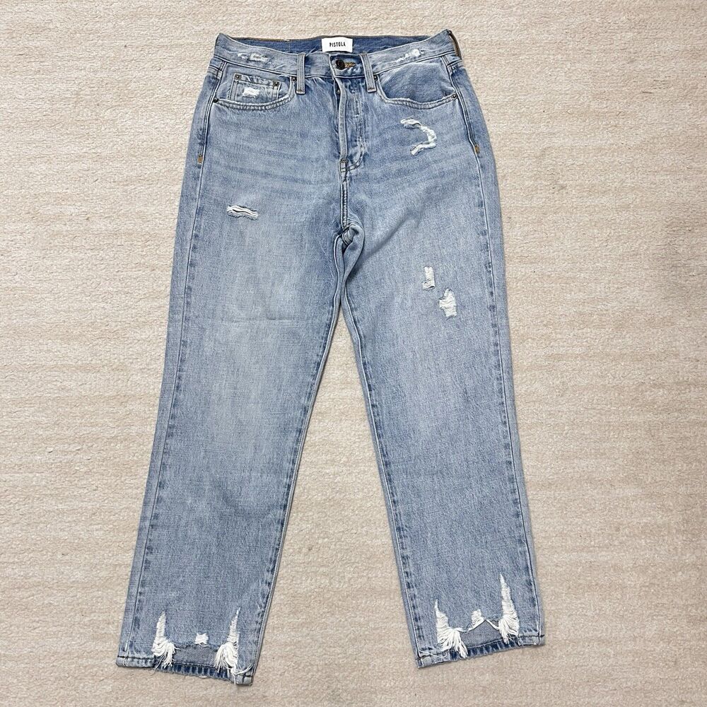Pistola Light Blue Distressed Ankle Jeans